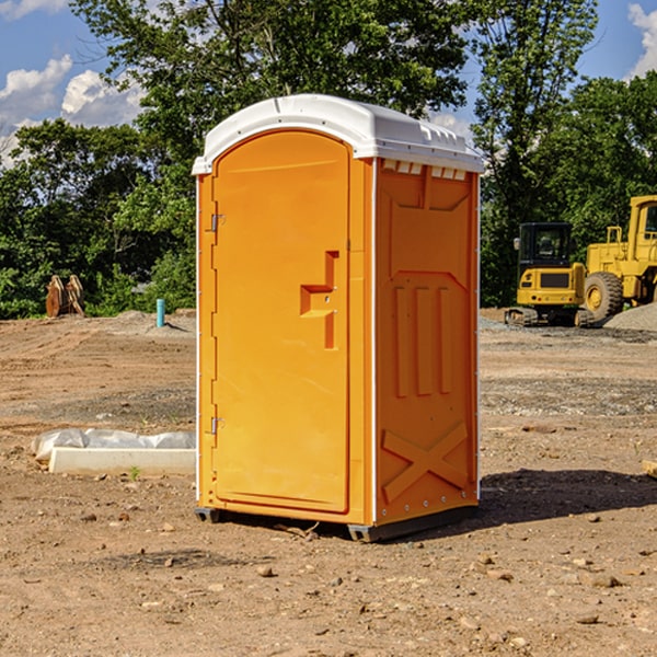 how often are the portable restrooms cleaned and serviced during a rental period in Sprigg Ohio